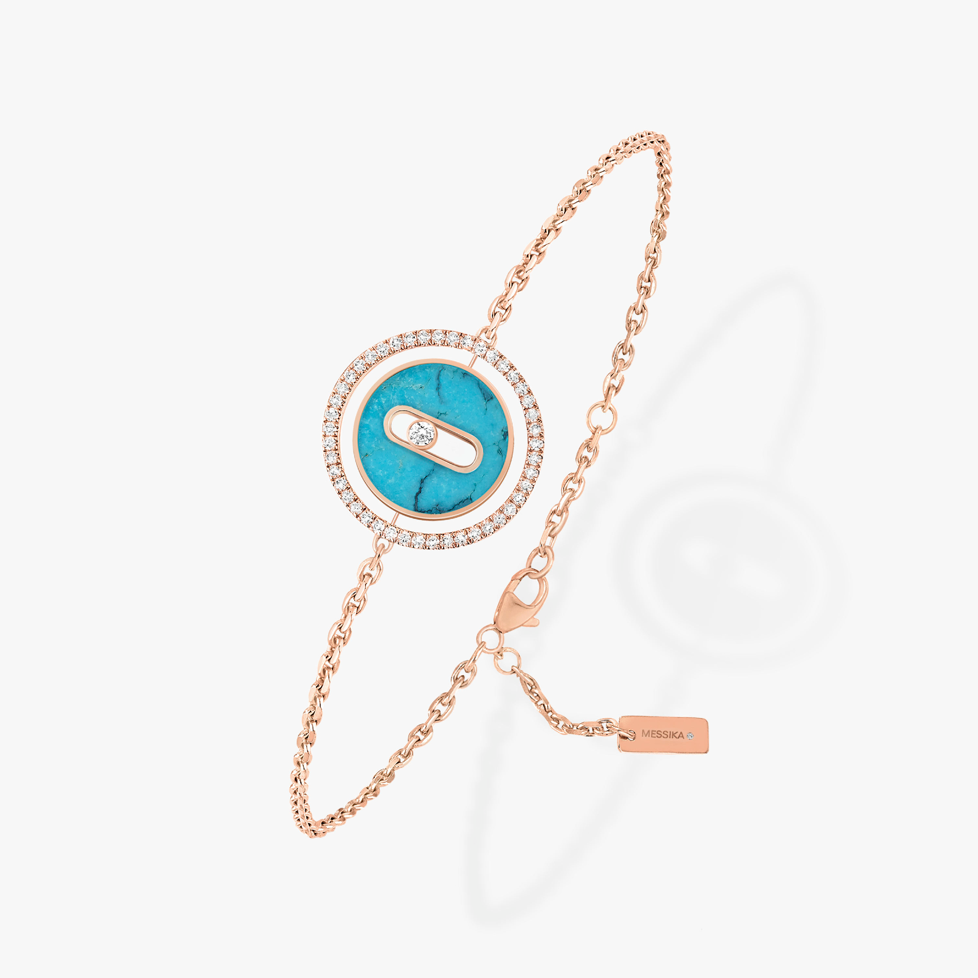 [Aura ]  MOVE TURQUOISE PINK GOLD DIAMOND BRACELET