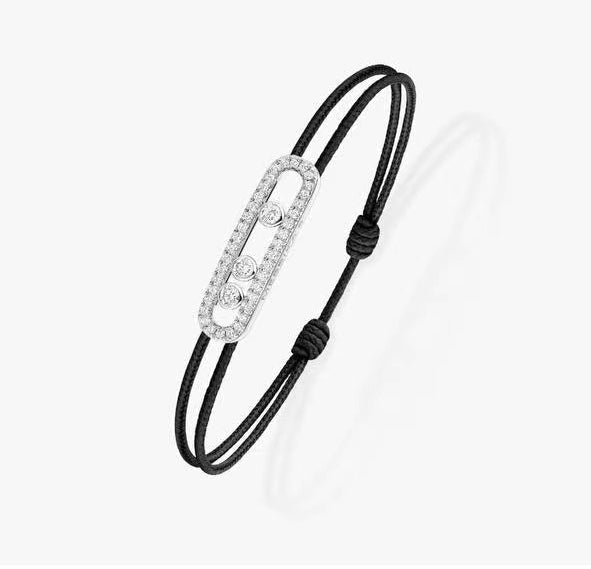 [Aura ]Messika Care(s) pink cord pavé bracelet