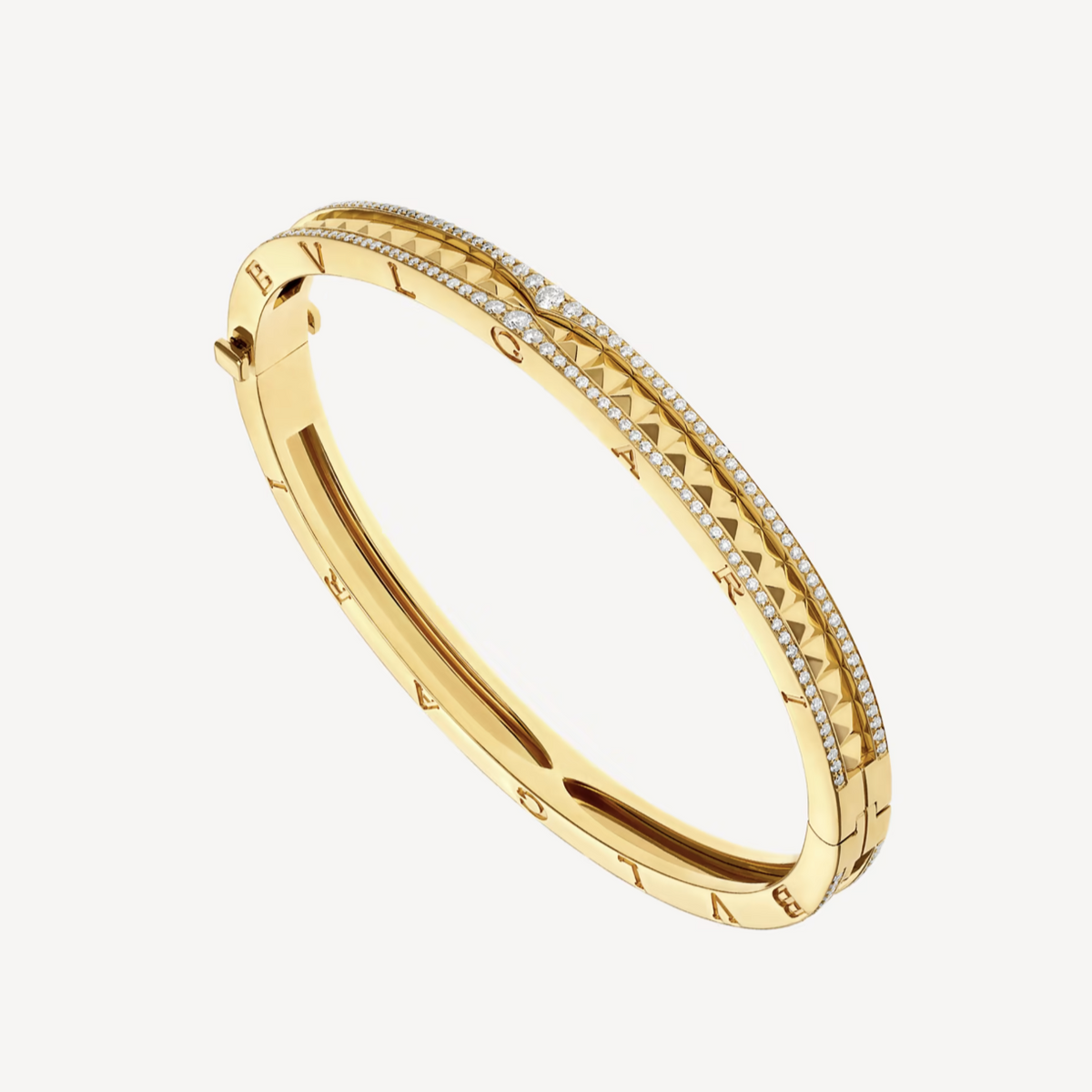 [⭐Veya]ZERO 1 SPIRAL- UND DIAMANTBESETZTES GOLDARMBAND