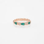 [⭐DORISW]SERPENTI RING PINK GOLD MALACHITE DIAMOND 3MM