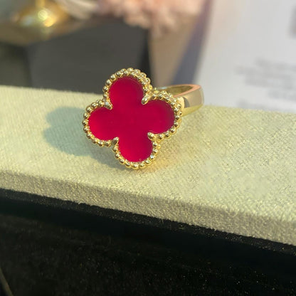[⭐Aura]NEW CLOVER PINK ENAMEL RINGS