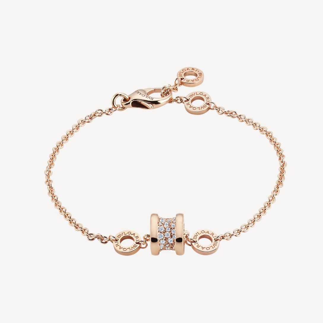 [⭐Veya]ZERO 1 SOFT PINK GOLD MIT DIAMANT-PAVÉ AUF DEM SPIRALARMBAND