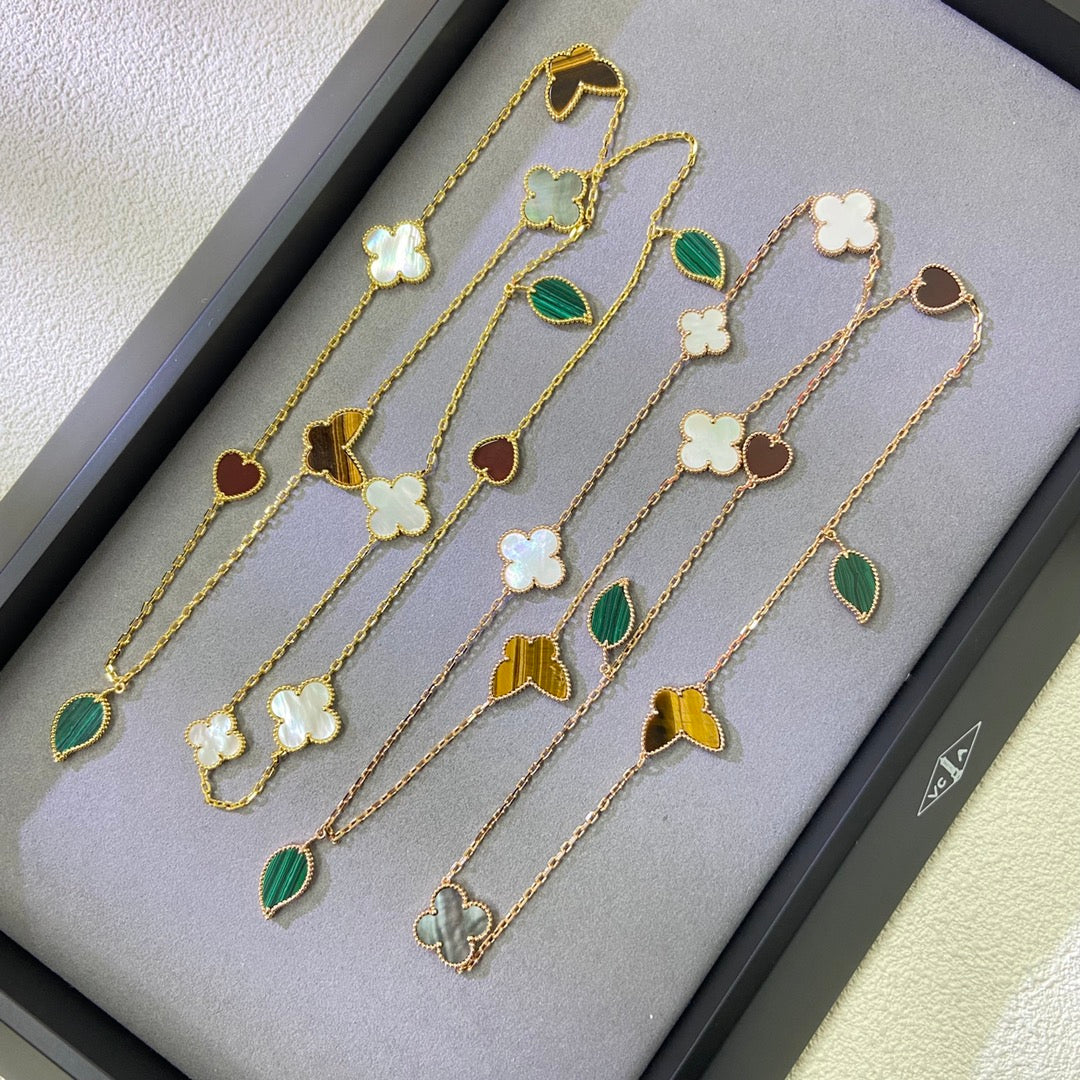 [Aura ] Lucky Alhambra Long Necklace-12 Designs