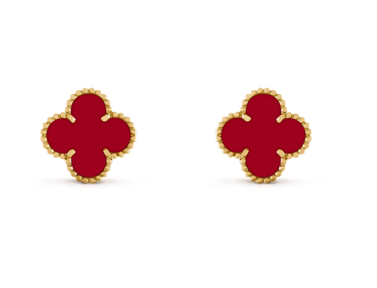 [Aura ] CLOVER 20MM RED AGATE EARRINGS