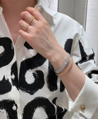 [Aura ] 2026 WOVEN-PATTERN BRACELET SET WITH FULL DIAMOND INLAY THREE-COLORS