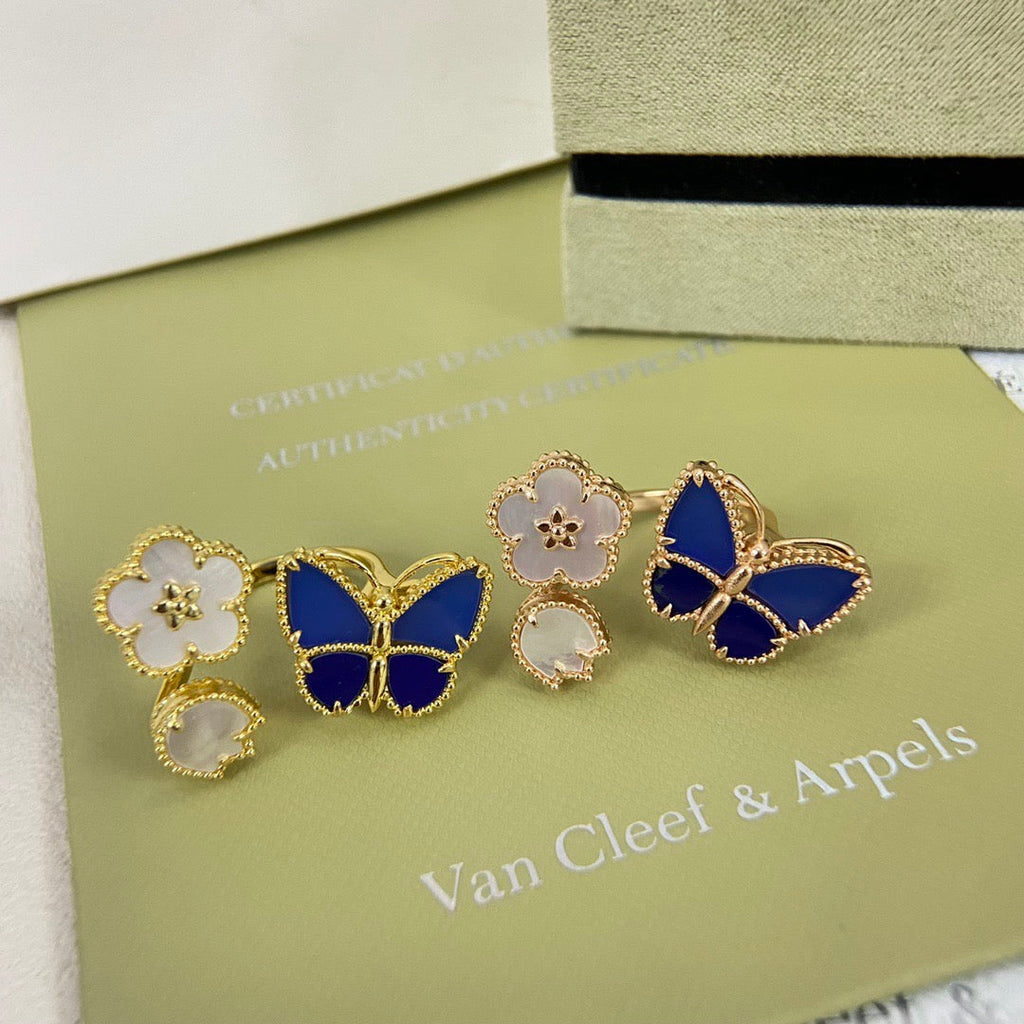 [Aura ] 2026 NEW MODEL SPRING LUCKY 3 MOTIF GOLD RING
