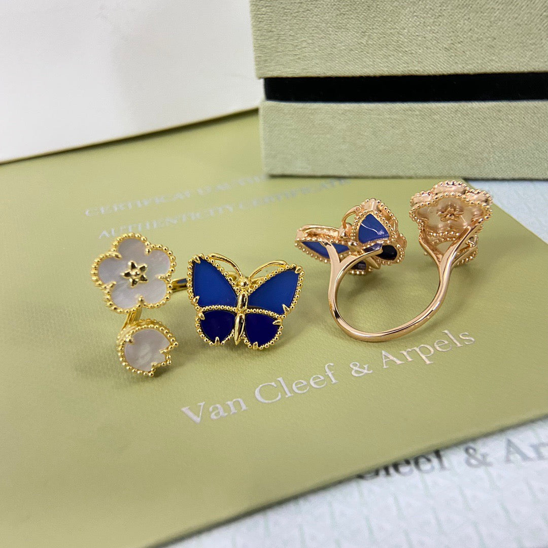 [Aura ] 2026 NEW MODEL SPRING LUCKY 3 MOTIF GOLD RING