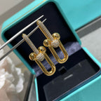 [Aura ] TF U-shaped diamond earrings