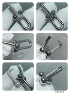 [Aura ] TF U-shaped diamond earrings