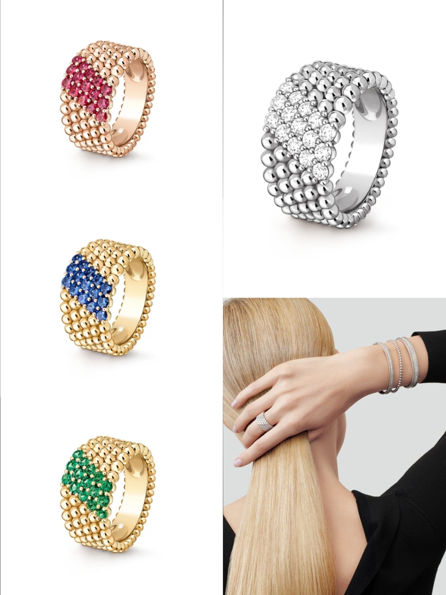 [Aura ]  PERLEE DIAMOND RING ,5-ROW DIAMOND-SET DESIGN