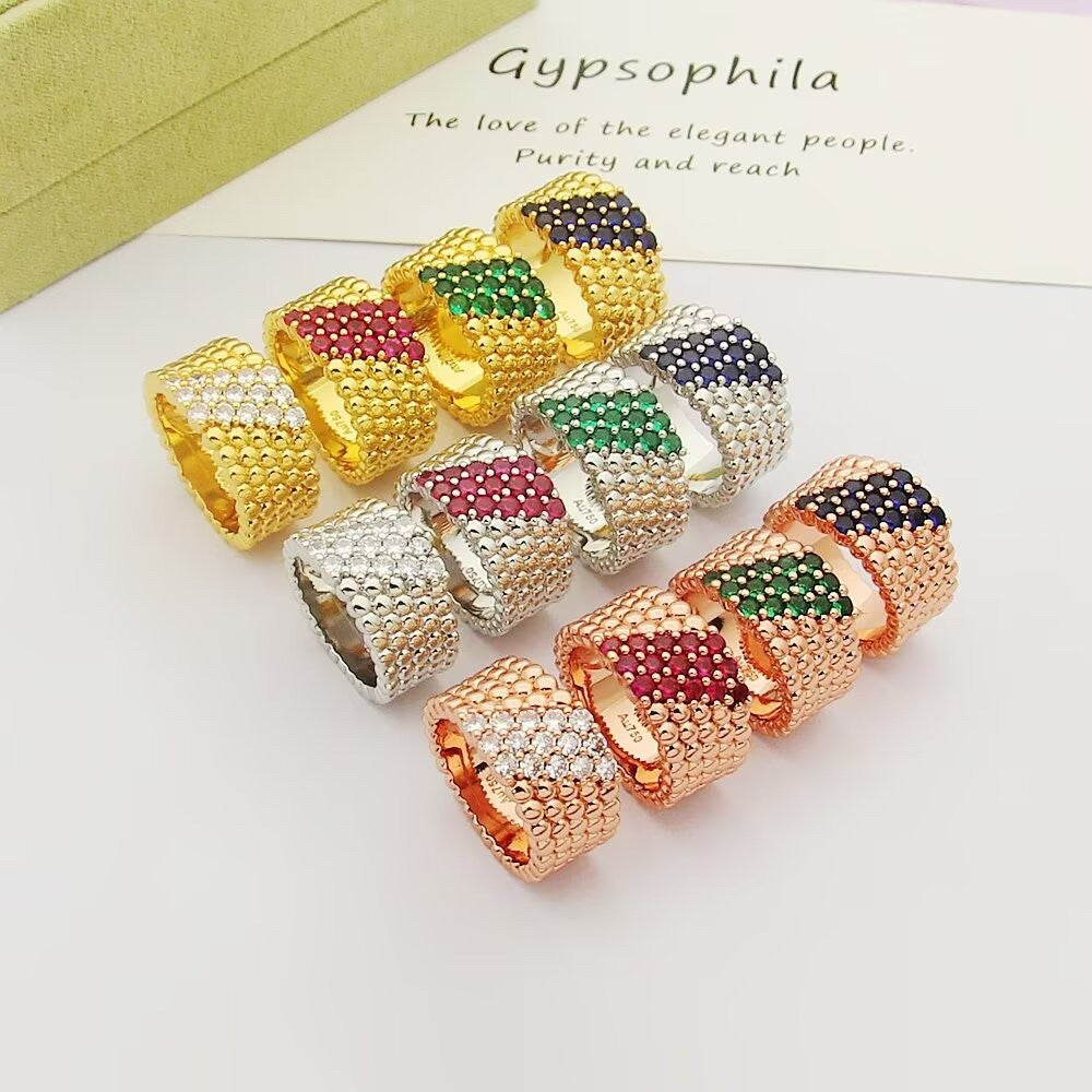 [Aura ]  PERLEE DIAMOND RING ,5-ROW DIAMOND-SET DESIGN