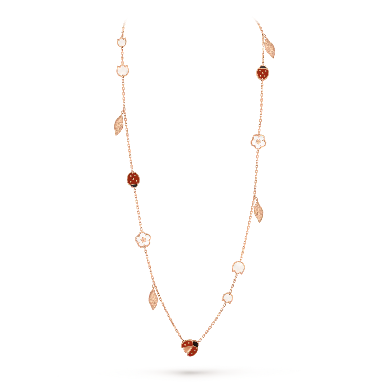 Aura LUCKY SPRING 15 MOTIFS ROSE GOLD NECKLACE