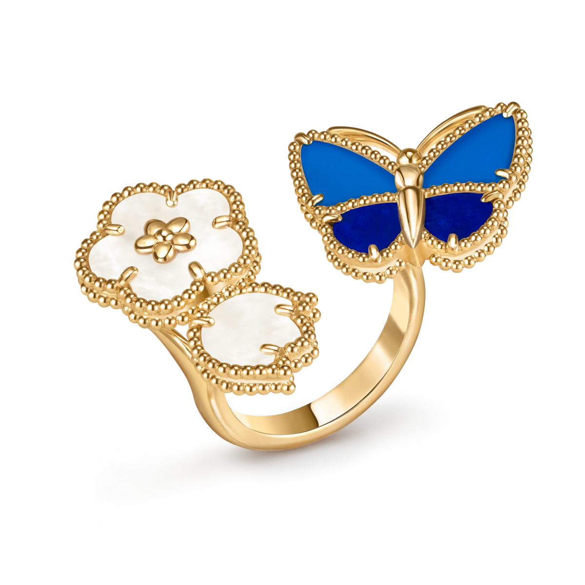 [Aura ] 2026 NEUES MODELL FRÜHLING GLÜCKLICHER 3 MOTIV GOLD RING