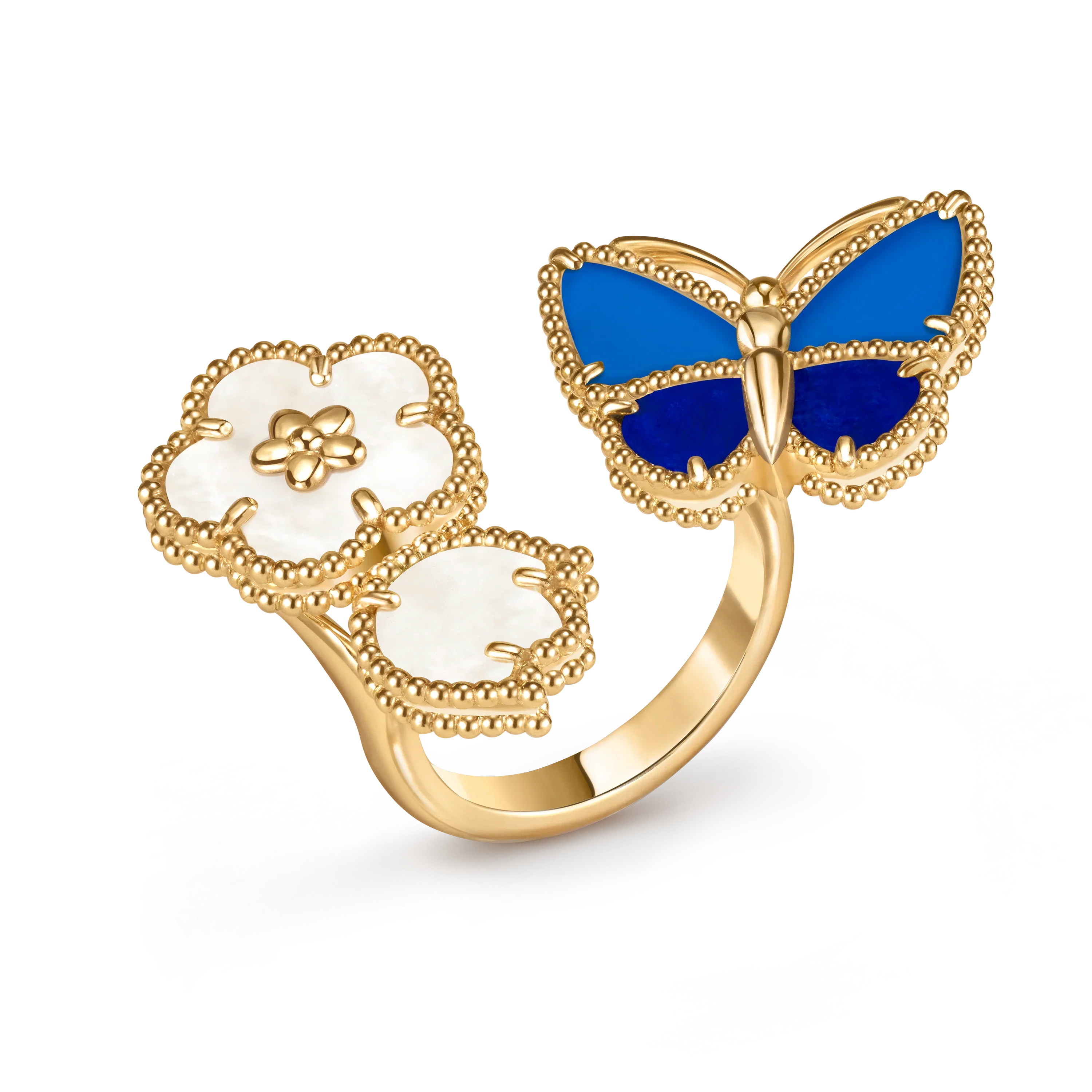 [Aura ] 2026 NEW MODEL SPRING LUCKY 3 MOTIF GOLD RING