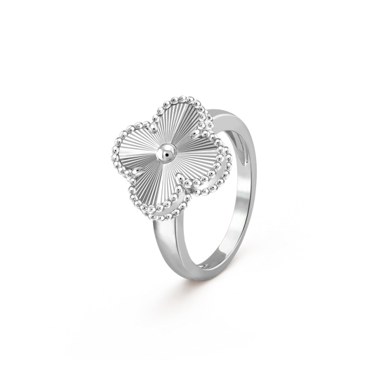 Aura Kleeblatt Silberring