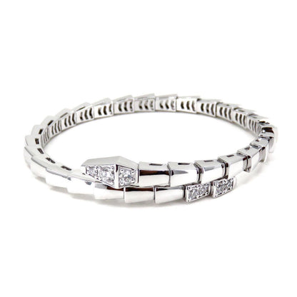 [⭐Aura]SERPENTI BRACELET DIAMONDS SILVER