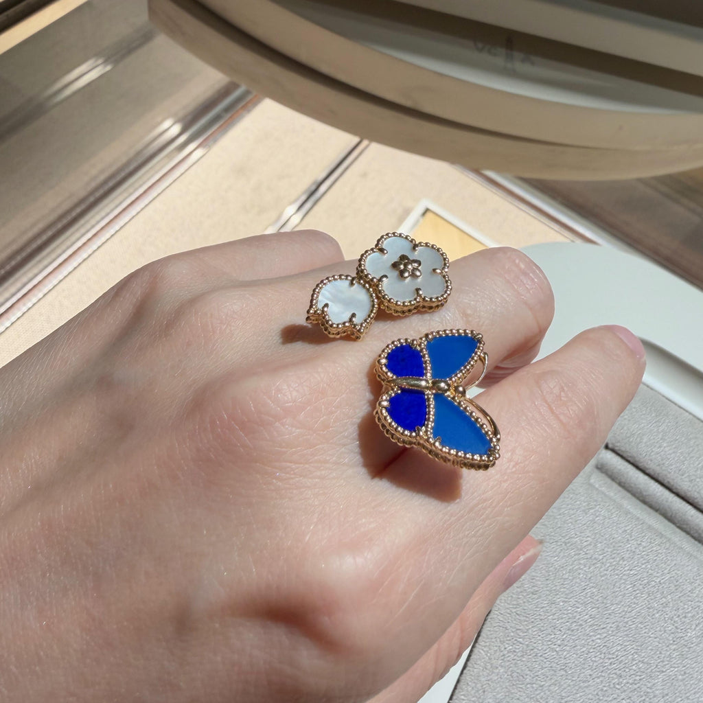 [Aura ] 2026 NEW MODEL SPRING LUCKY 3 MOTIF GOLD RING