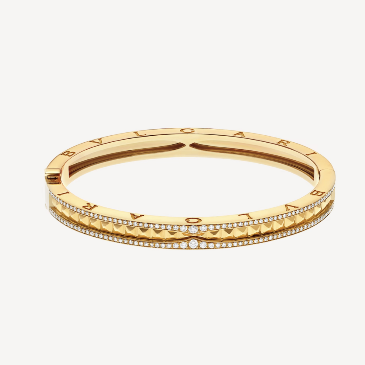 [⭐Veya]ZERO 1 SPIRAL- UND DIAMANTBESETZTES GOLDARMBAND