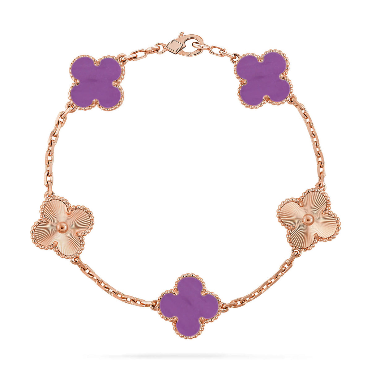 [Aura ]New  CLOVER 5 MOTIF VIOLET BRACELET COLLECTION