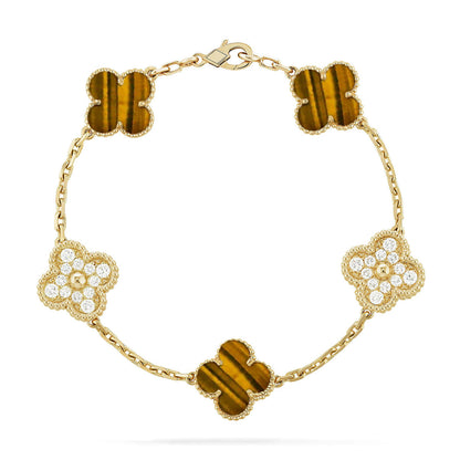 [Aura ]Neue CLOVER 5 MOTIVE TIGER EYE ARMBAND KOLLEKTION