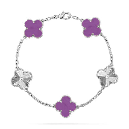 [⭐Aura ]New  CLOVER 5 MOTIF VIOLET BRACELET COLLECTION