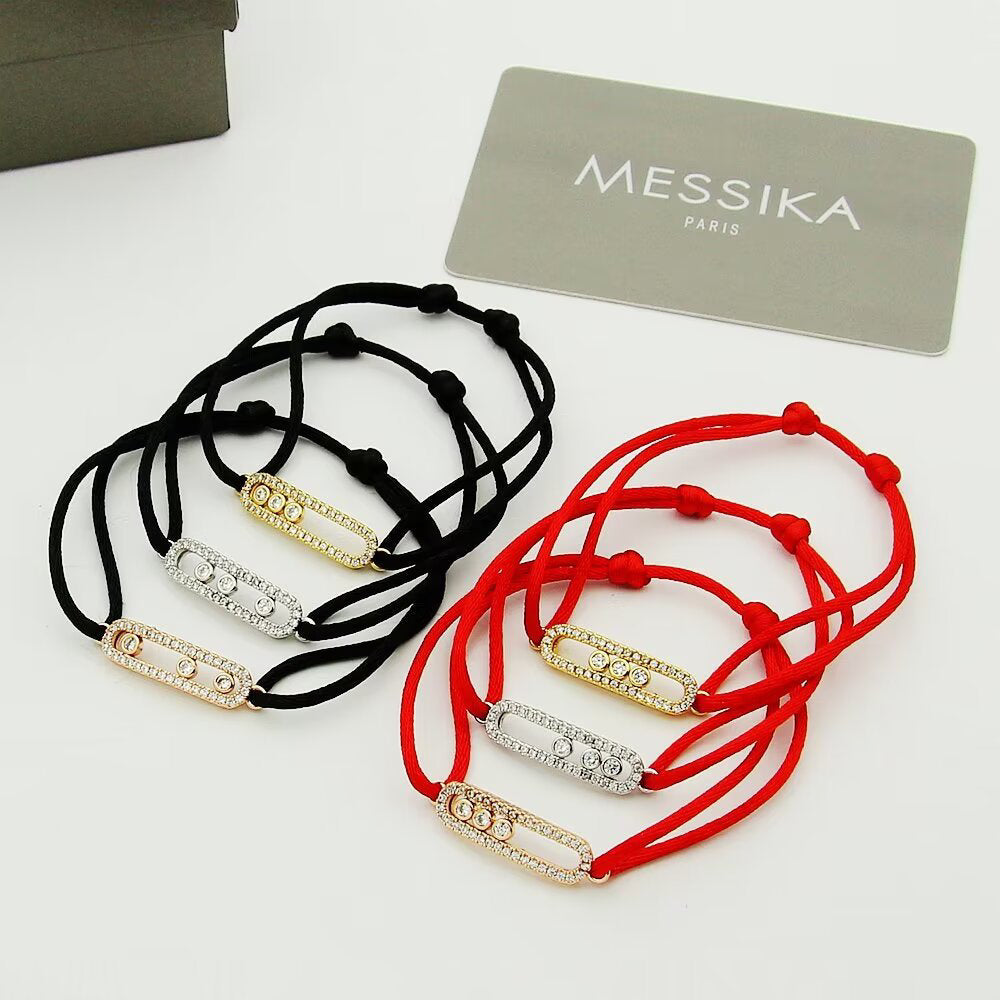 [Aura ]Messika Care(s) pink cord pavé bracelet