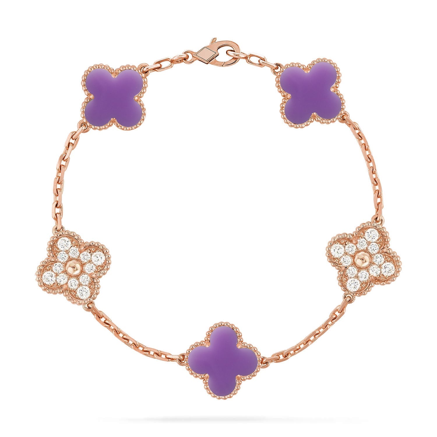[Aura ]New CLOVER 5 MOTIF LIGHT PURPLE BRACELET COLLECTION