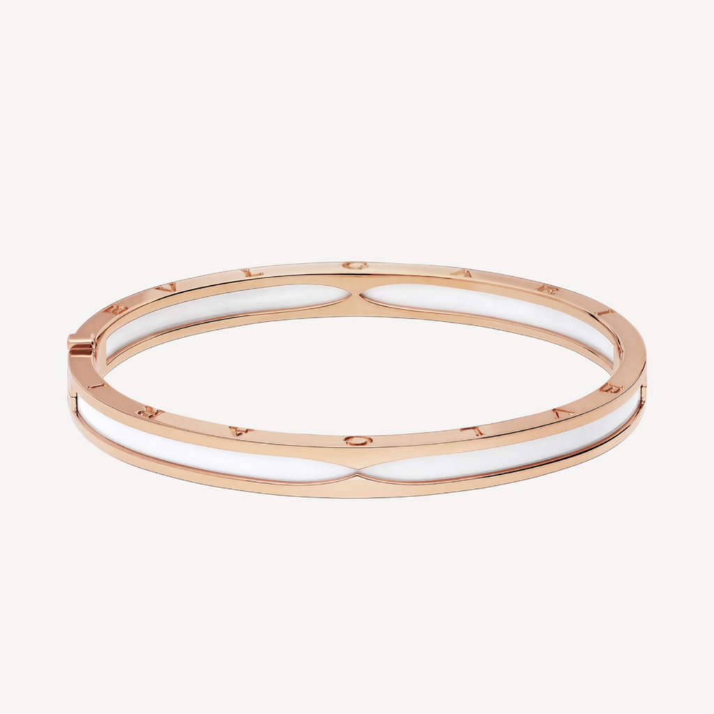 [⭐DORISW]ZERO 1 PINK GOLD WITH WHITE CERAMIC BRACELET