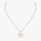 [Aura ]  MOVE 1 DIAMOND WHITE MOTHER OF PEARL PINK GOLD DIAMOND NECKLACE