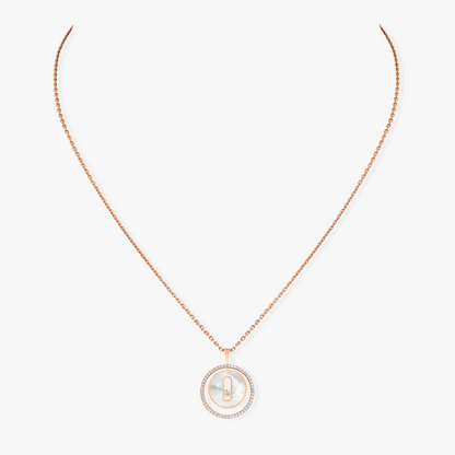 [⭐Aura]Aura  MOVE 1 DIAMOND WHITE MOTHER OF PEARL PINK GOLD DIAMOND NECKLACE