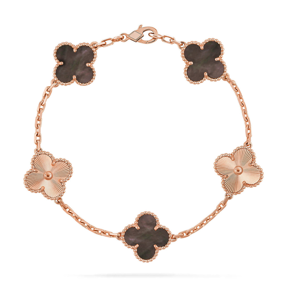 [Aura ]Neue CLOVER 5 MOTIF GRAU MOP ARMBAND KOLLEKTION