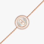 [Aura ]Aura  MOVE WHITE MOTHER OF PEARL PINK GOLD DIAMOND BRACELET