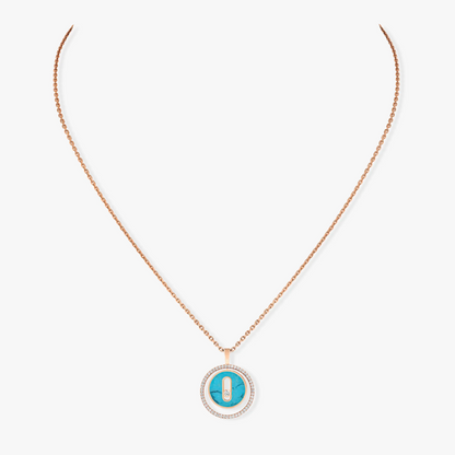 [⭐Aura]Aura  MOVE 1 DIAMOND TURQUOISE PINK GOLD DIAMOND NECKLACE