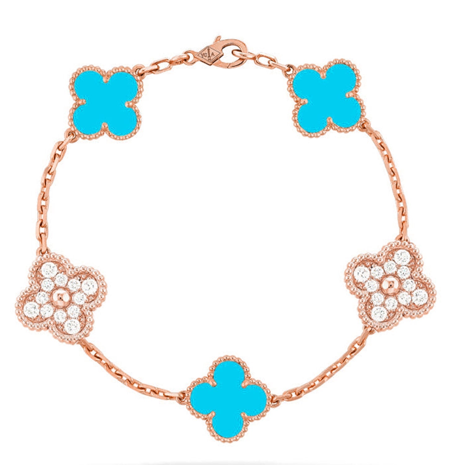 [Aura ]New  CLOVER 5 MOTIF TURQUOISE BRACELET COLLECTION