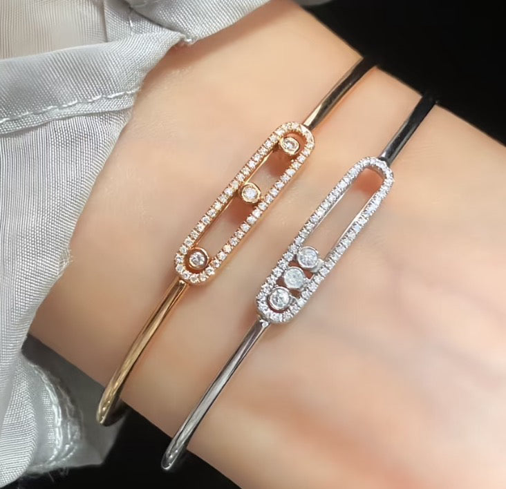 [Aura ]Move Pavé Diamond Bangle Bracelet M