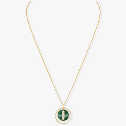 [⭐Aura]Aura  MOVE 3 DIAMOND MALACHITE GOLD DIAMOND NECKLACE