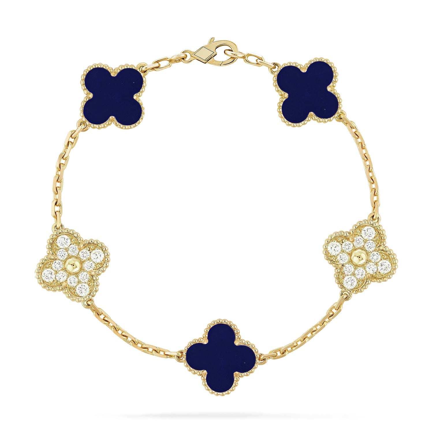 [Aura ]New CLOVER 5 MOTIF LAPIS LAZULI BRACELET COLLECTION