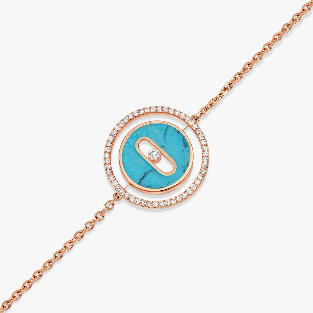 [Aura ]  MOVE TURQUOISE PINK GOLD DIAMOND BRACELET