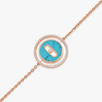 [Aura ]  MOVE TURQUOISE PINK GOLD DIAMOND BRACELET