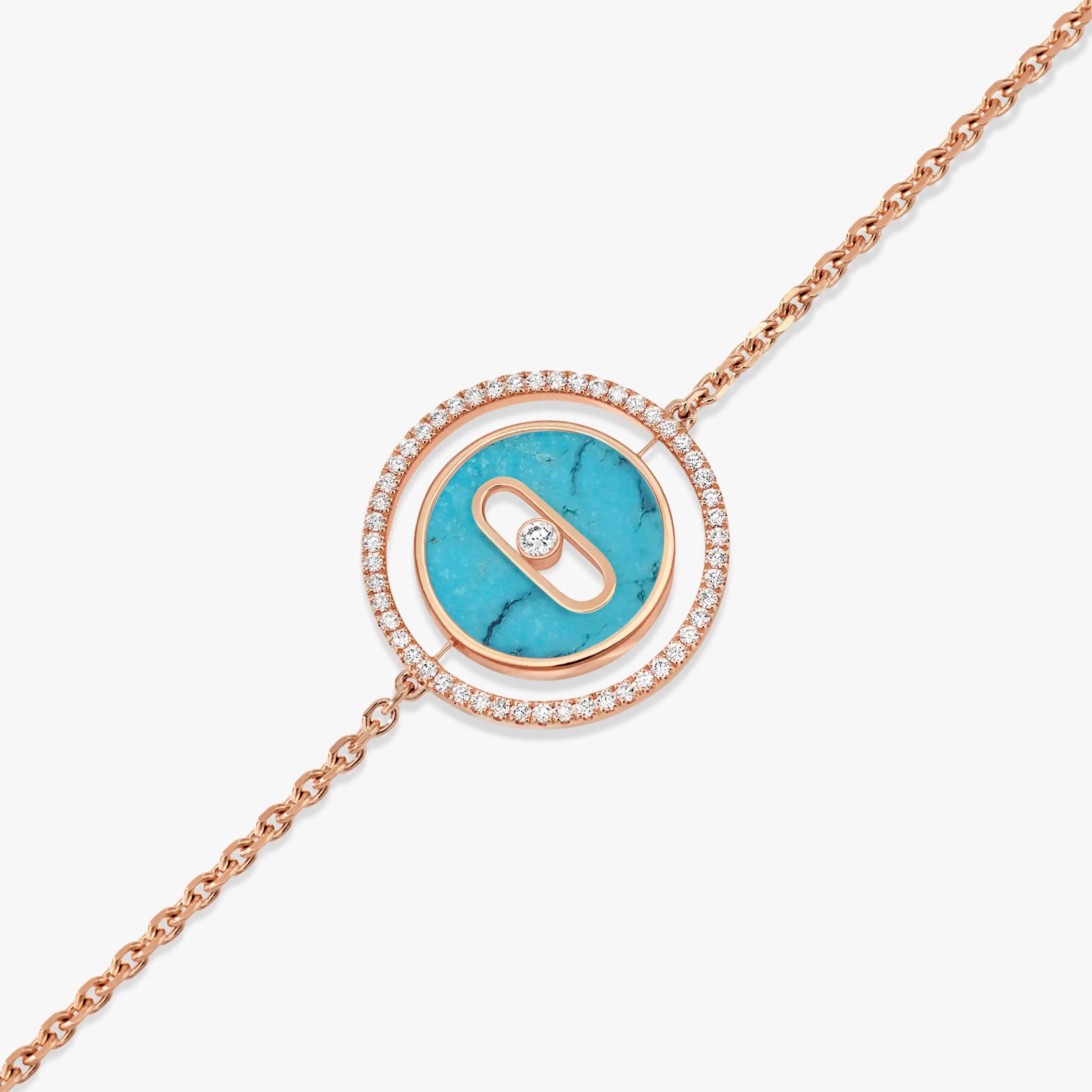 [Aura ]  MOVE TURQUOISE PINK GOLD DIAMOND BRACELET