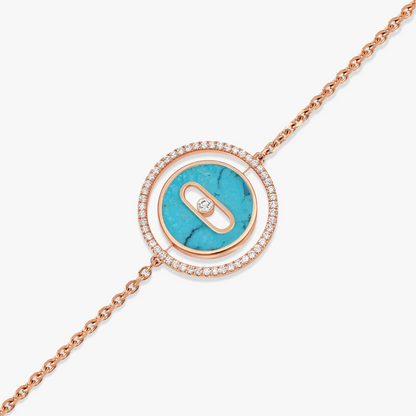[⭐Aura ]MOVE TURQUOISE PINK GOLD DIAMOND BRACELET