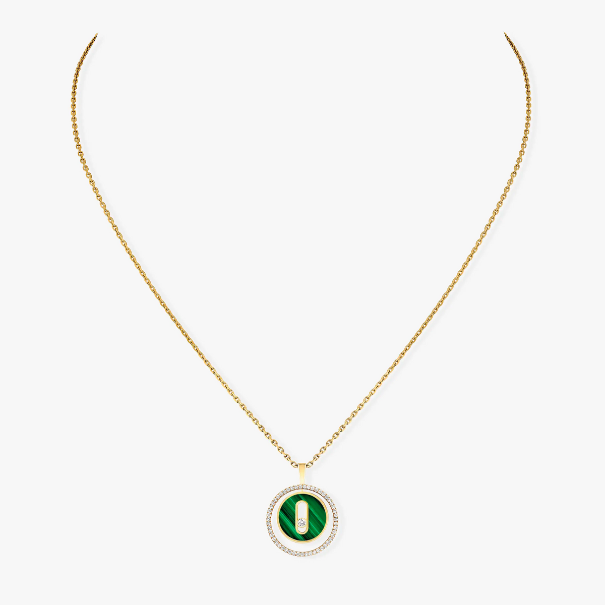 [⭐Aura ] MOVE 1 DIAMOND MALACHITE GOLD DIAMOND NECKLACE