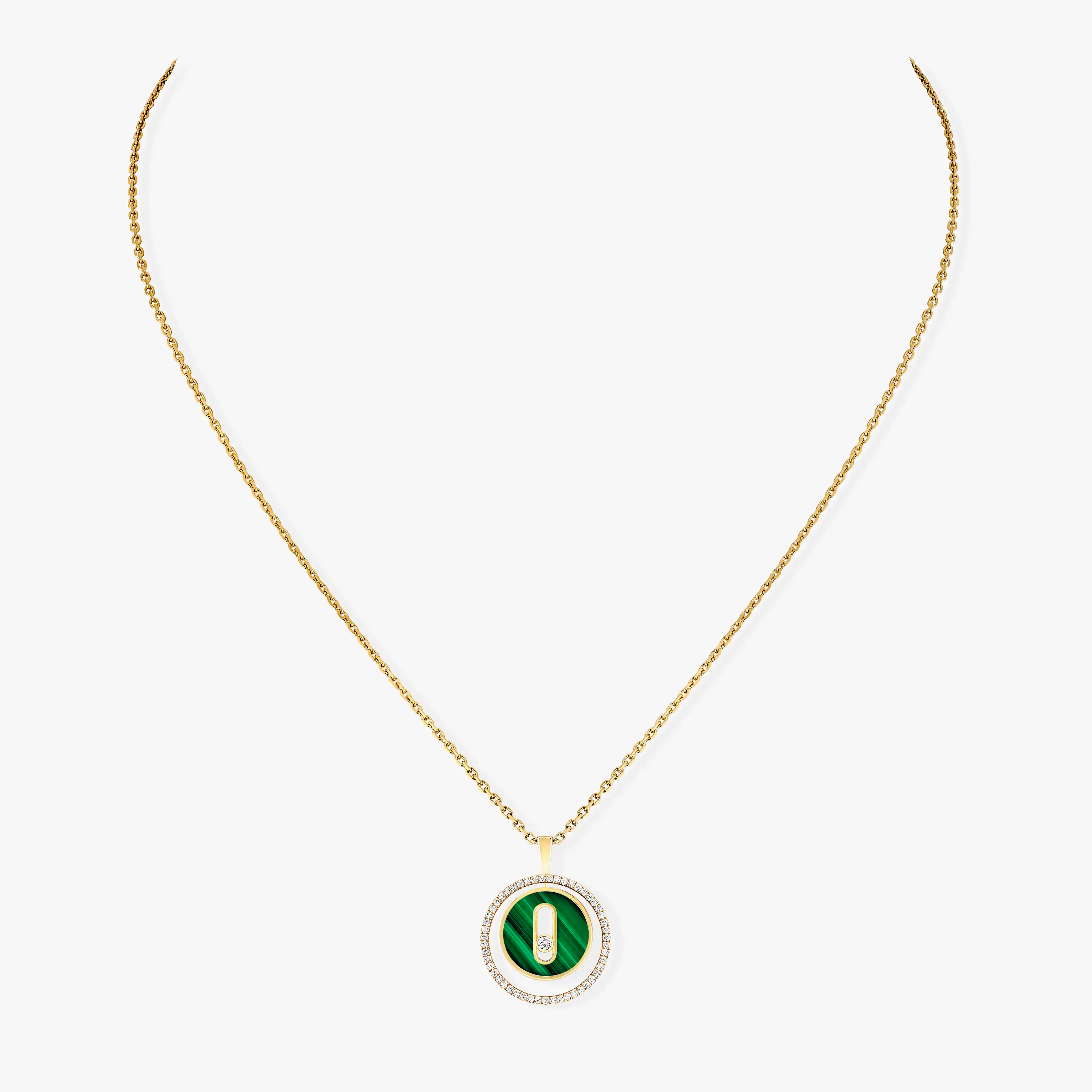 [Aura ]  MOVE 1 DIAMOND MALACHITE GOLD DIAMOND NECKLACE