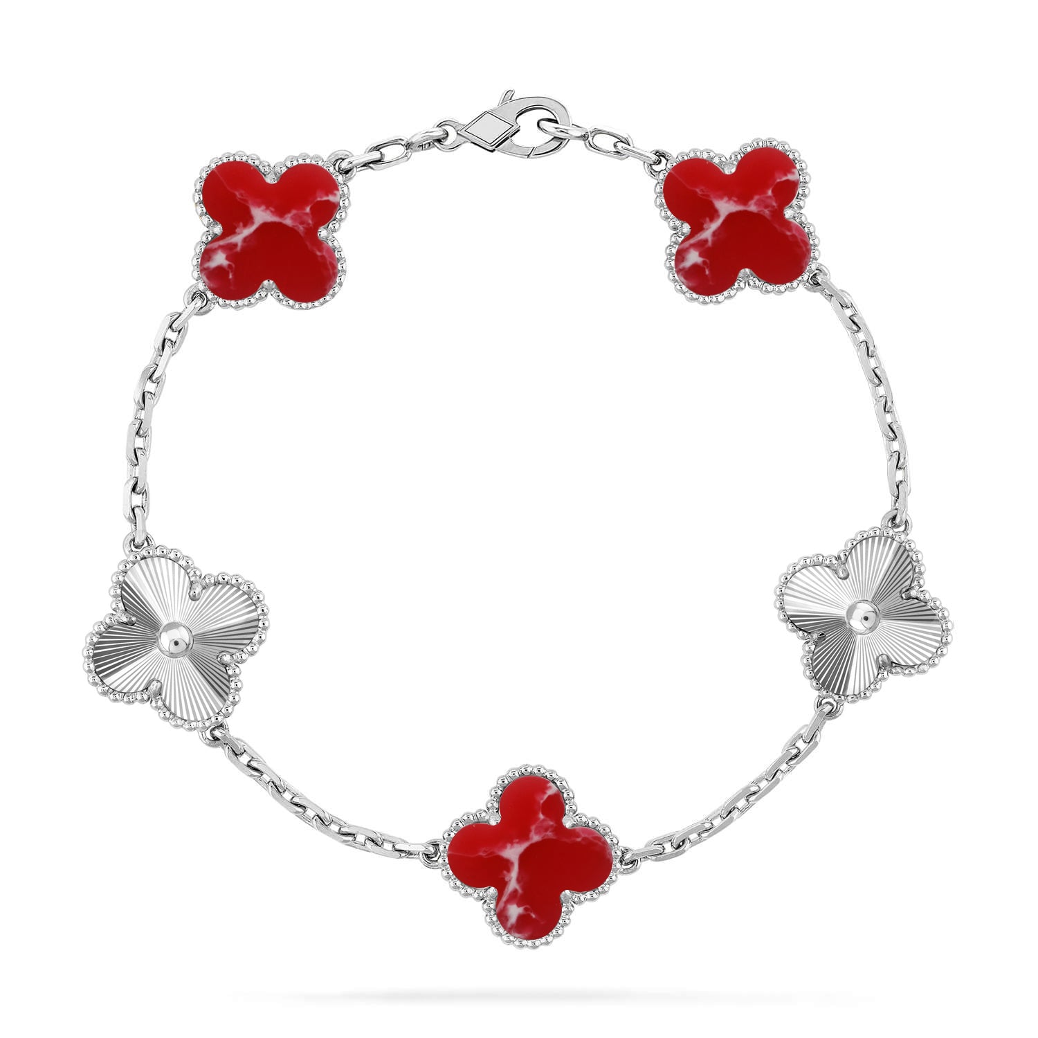 [Aura ]New CLOVER 5 MOTIF RED PATTERN BRACELET COLLECTION