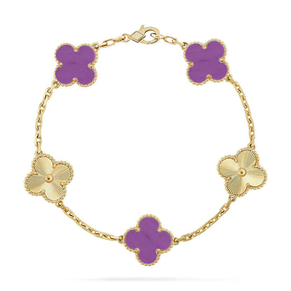 [⭐Aura ]New  CLOVER 5 MOTIF VIOLET BRACELET COLLECTION
