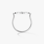 [Aura ]  BEWEGEN GEPFLASTERTER SILBERNER DIAMANTRING