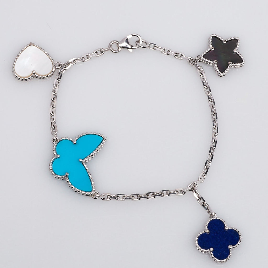 Aura LUCKY SPRING SILVER BRACELET 4 MOTIF