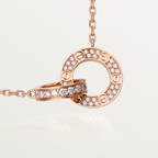Aura LOVE 7,6MM HALSKETTE ROSÉGOLD UND SILBER VOLL MIT DIAMANTEN