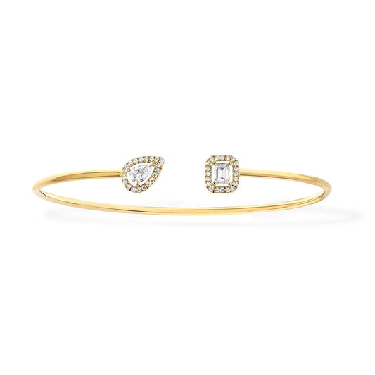 [⭐Aura ]JONC FLEX MY TWIN TOI & MOI SILVER DIAMOND BRACELET
