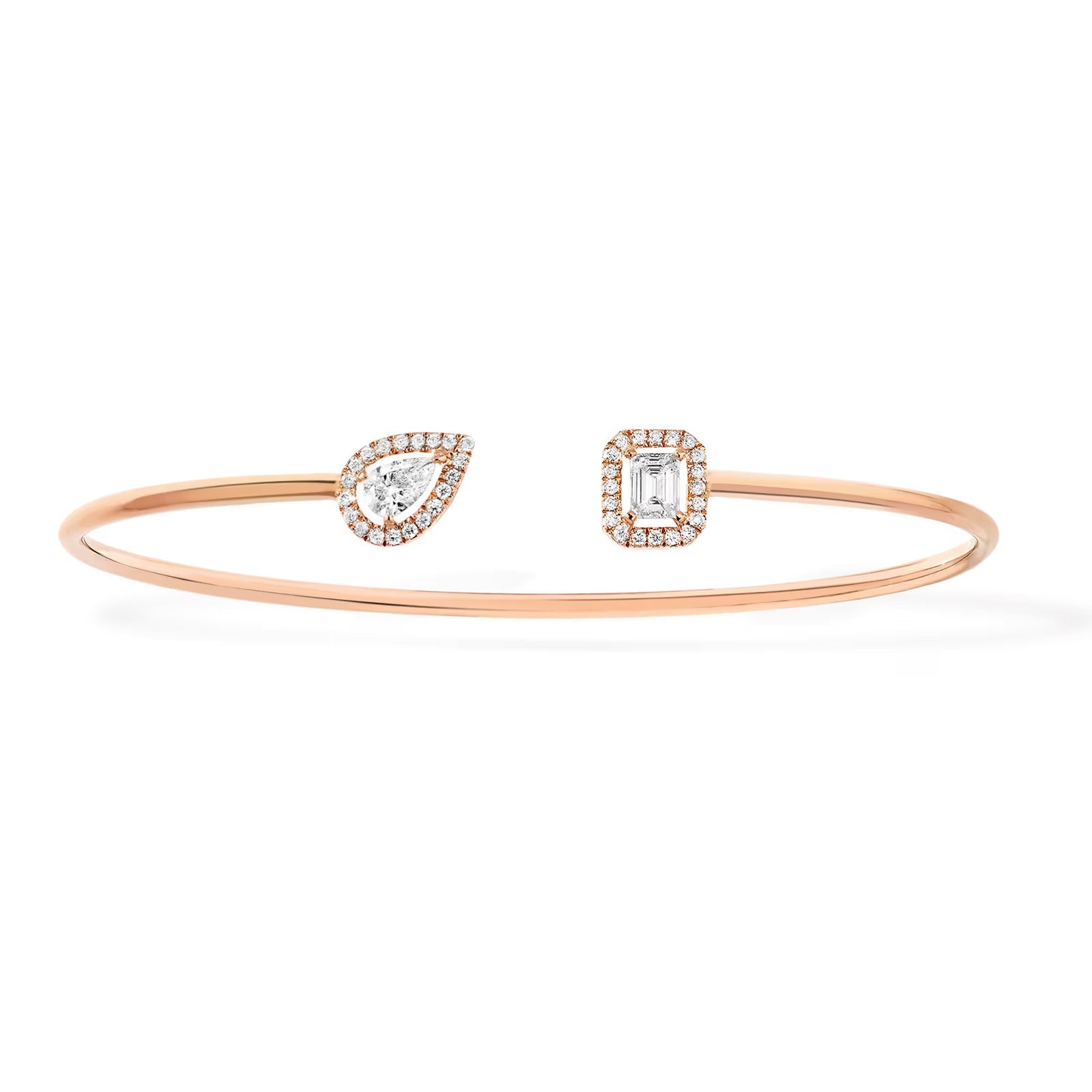 [Aura ] JONC FLEX MY TWIN TOI & MOI SILVER DIAMOND BRACELET